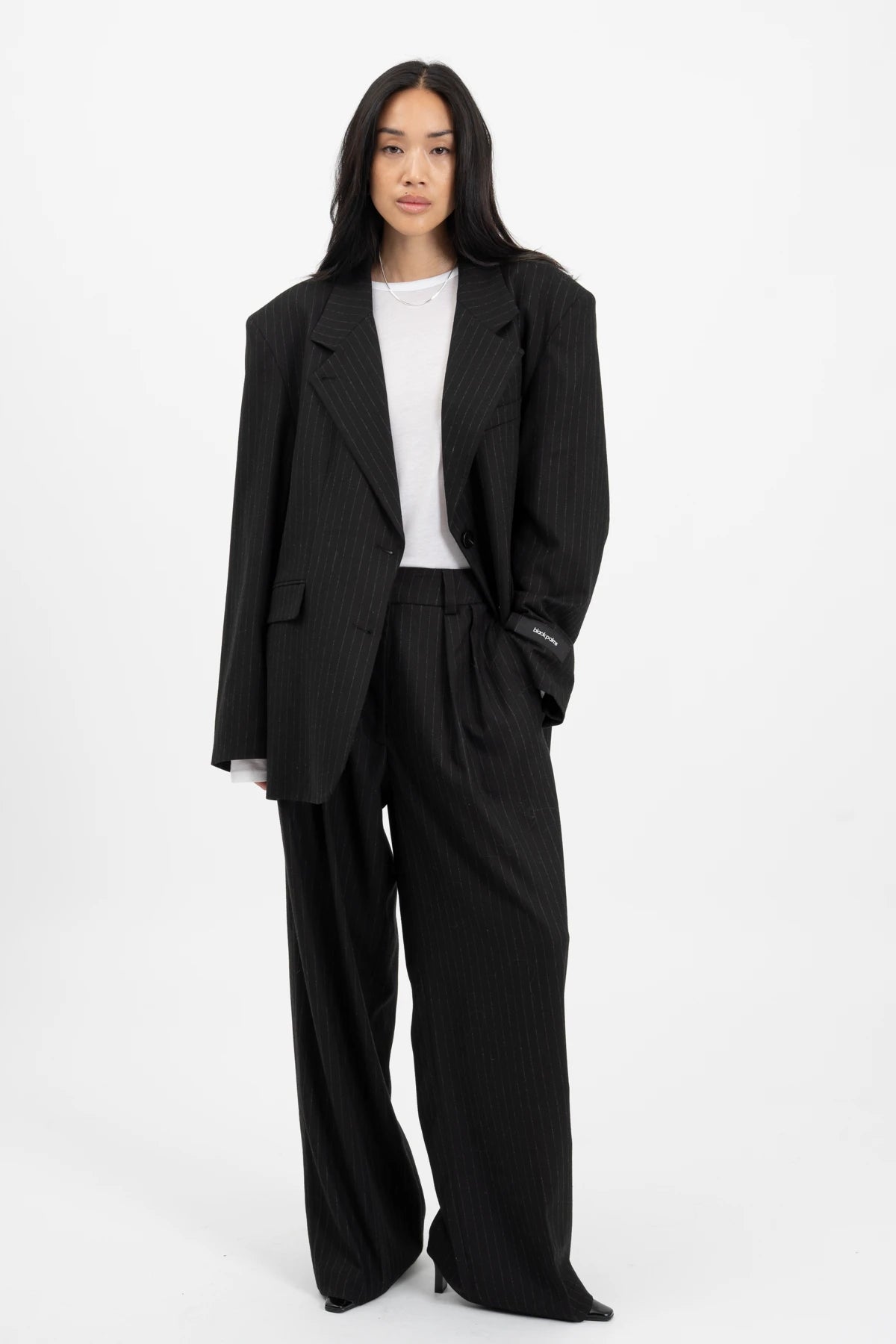 BENJA Blazer Pinstripe Black