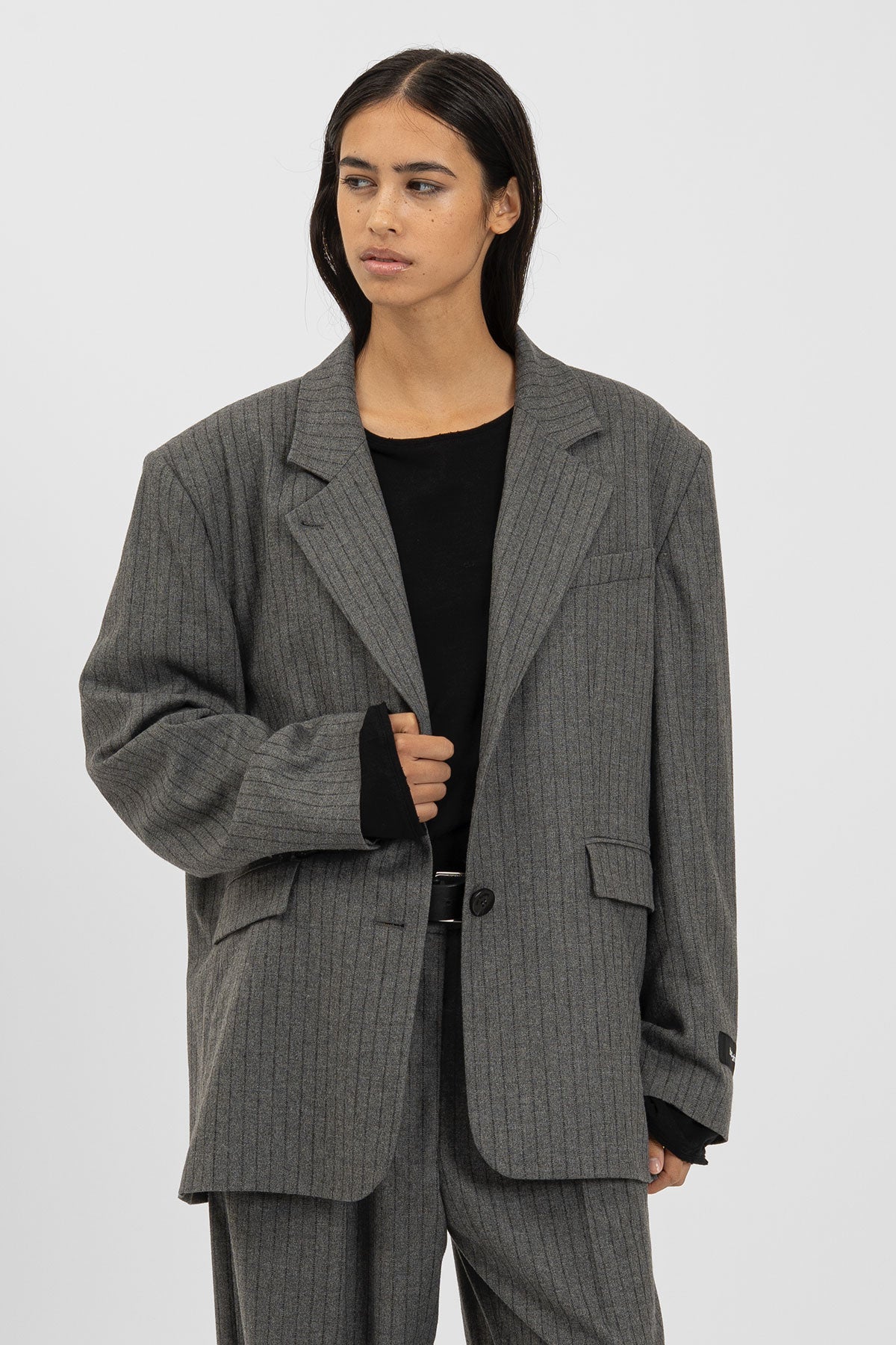 BENJA Blazer Pinstripe Grey