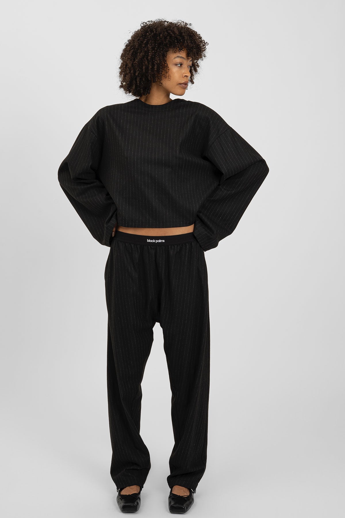 BENJA Pants Pinstripe Black