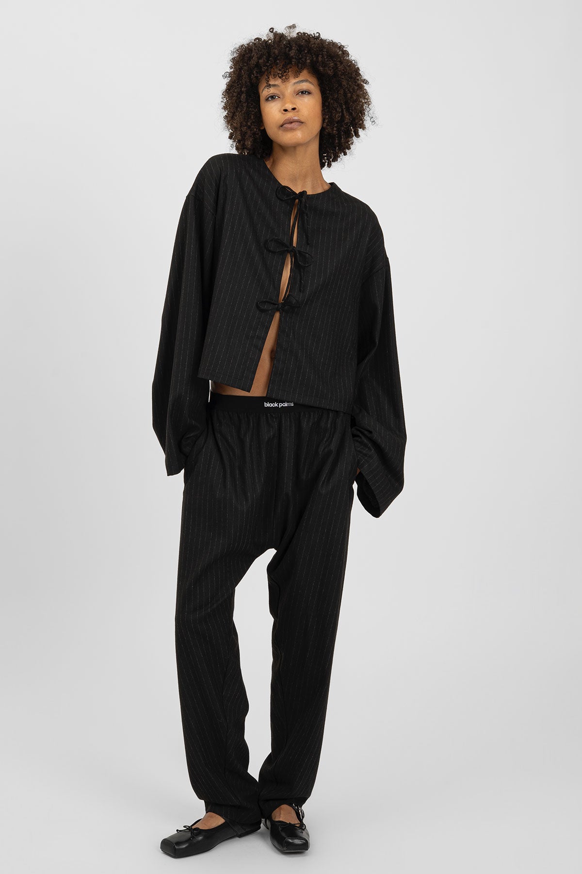 BENJA Pants Pinstripe Black