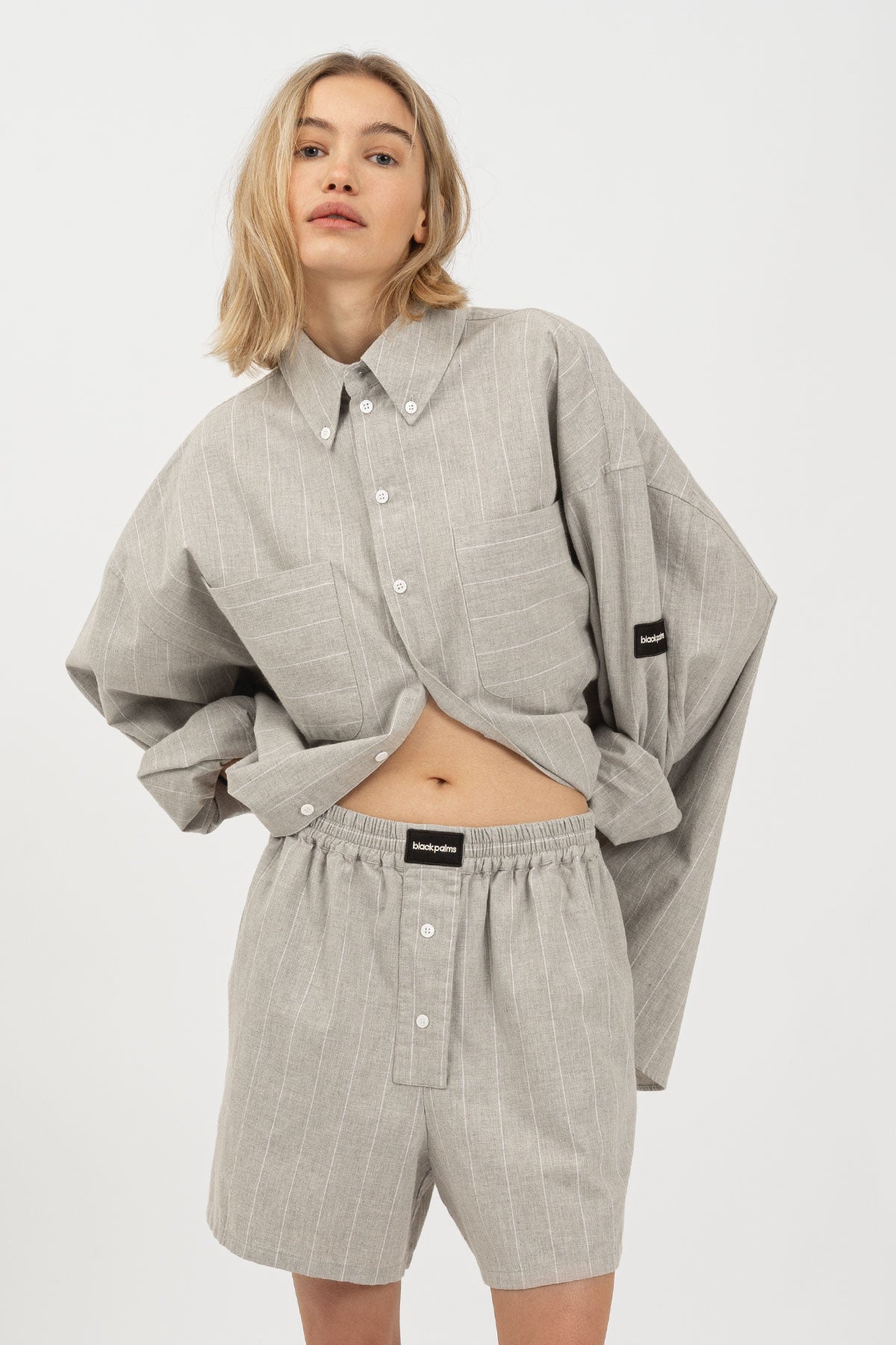 BRINO Shorts Light Grey Striped