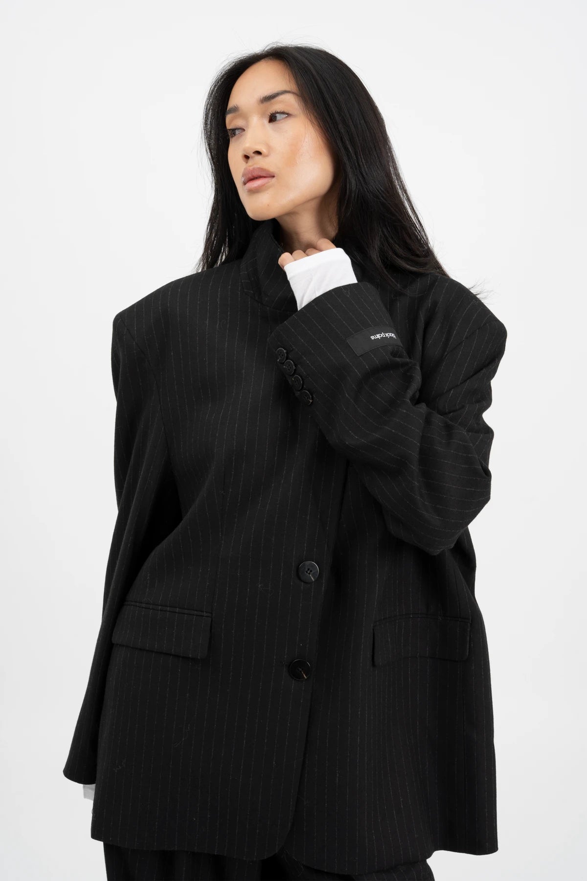 BENJA Blazer Pinstripe Black
