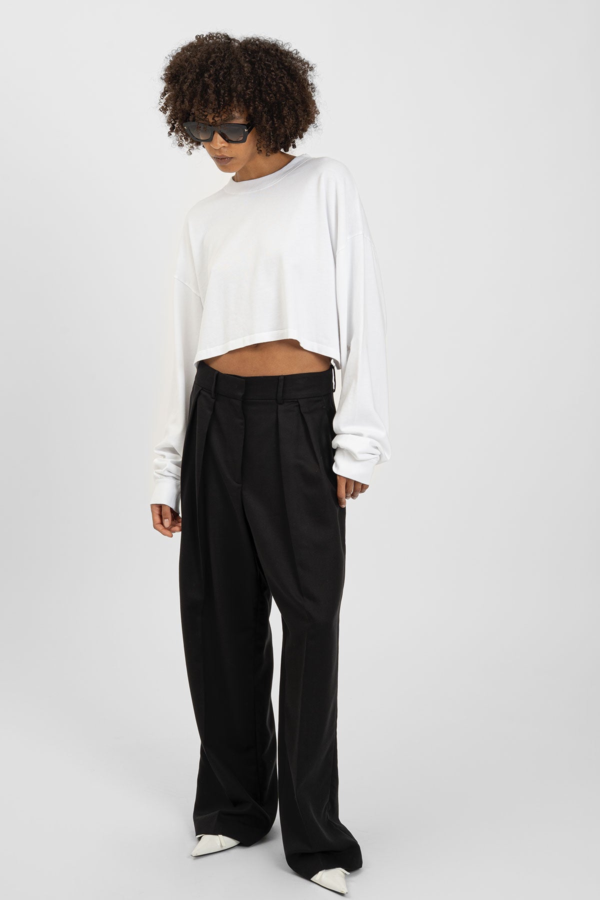 bp ICONIC 009 Crop Long Tee White