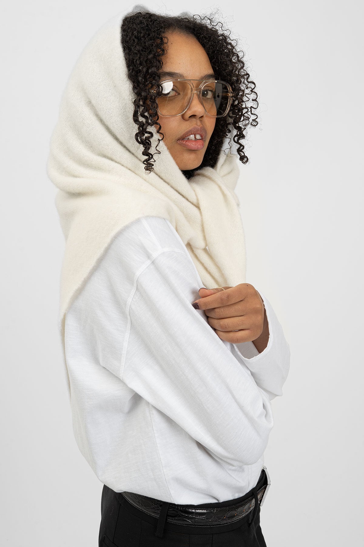 TRIANGLE Maxi Scarf Cream