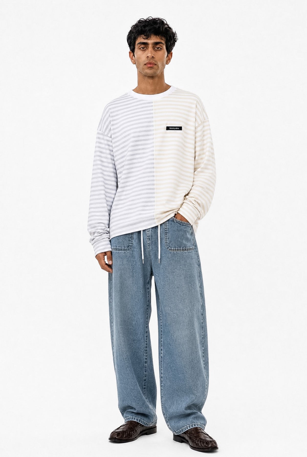 bp ICONIC 003 Long Tee Smoke Blue Stripe Men