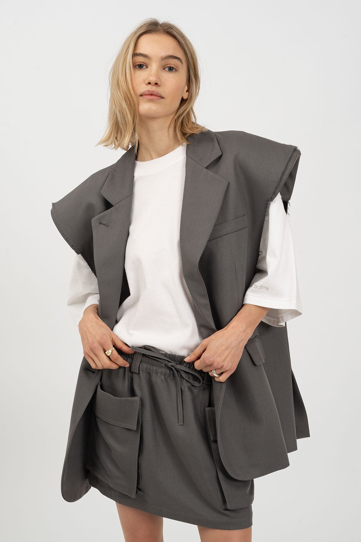 BOBBY Blazer Vest Dark Grey