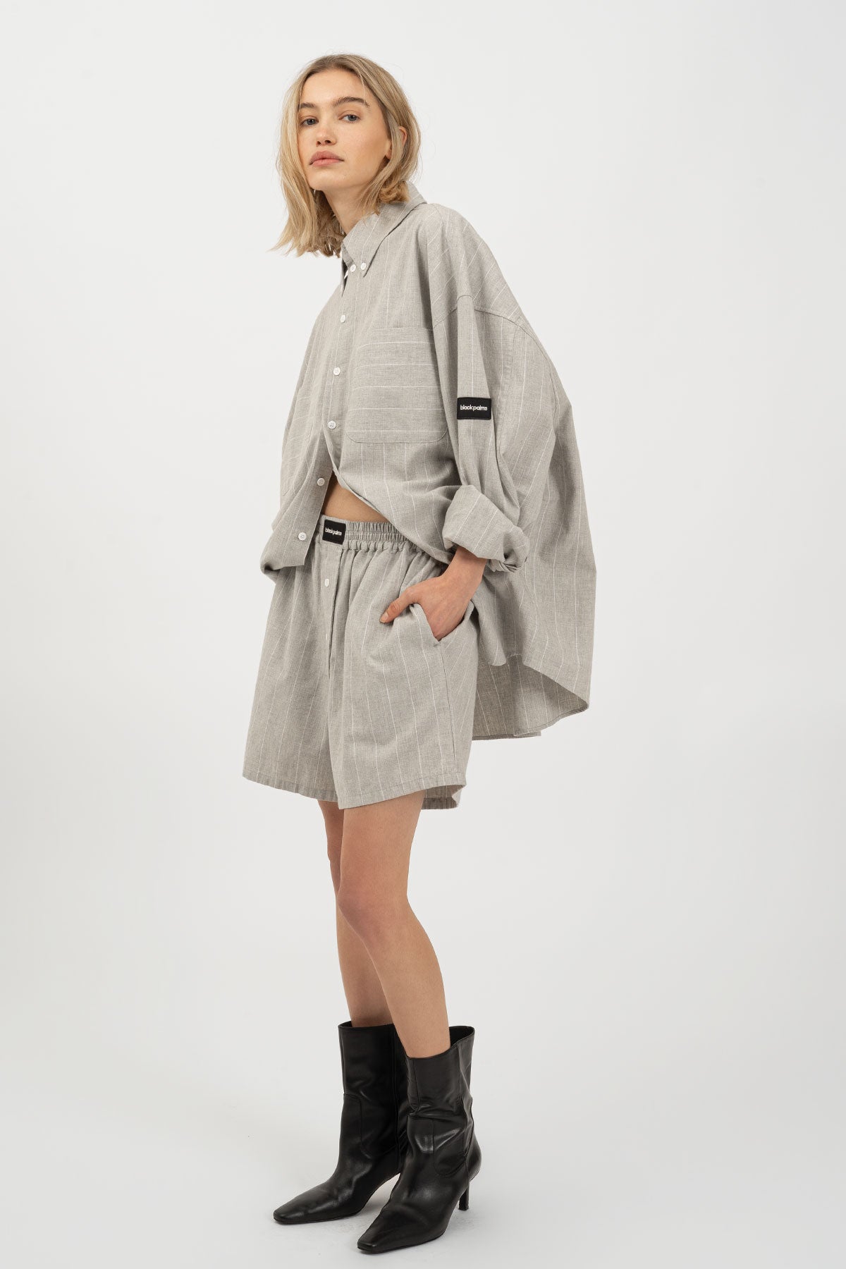 BRINO Shirt Light Grey Striped