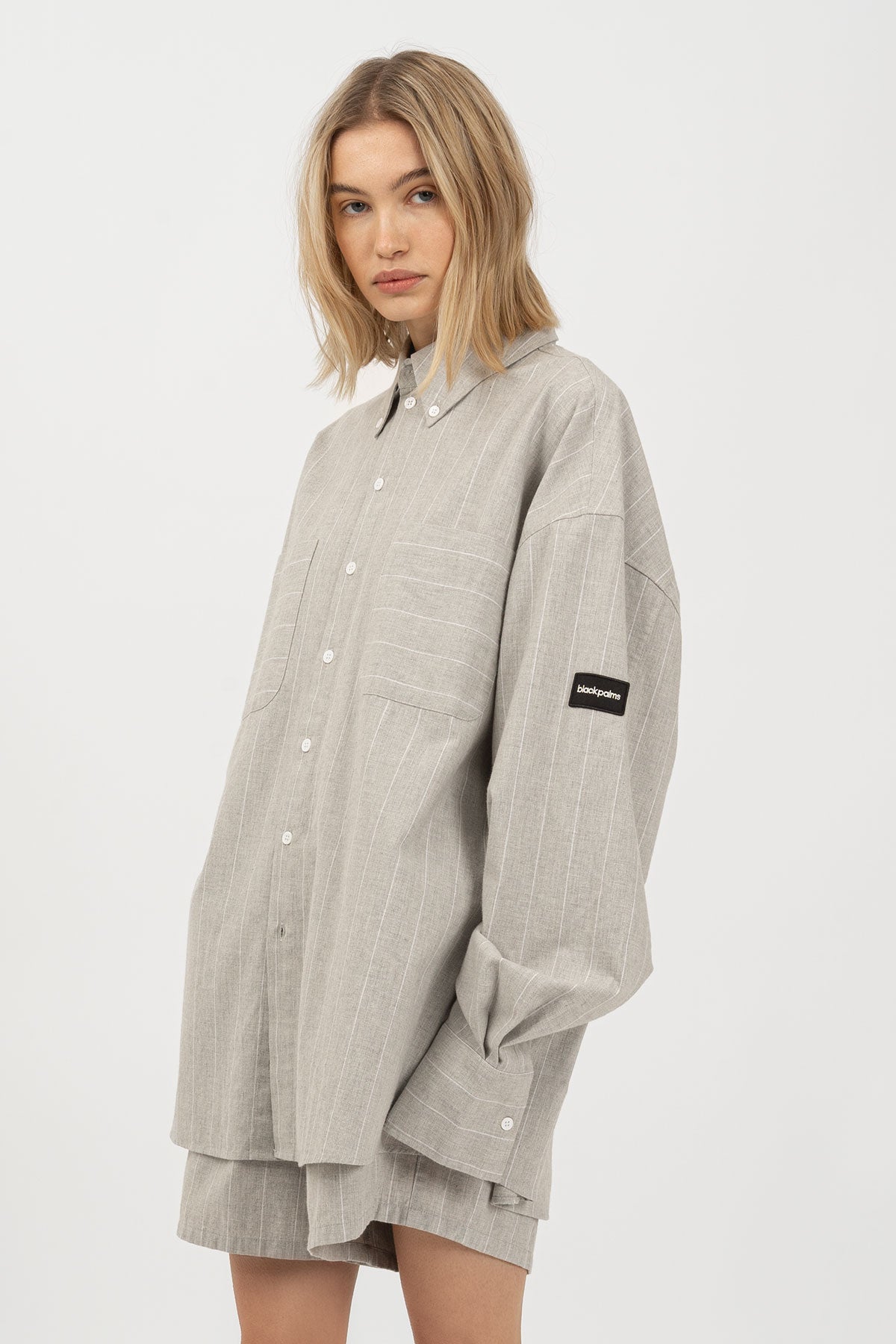 BRINO Shirt Light Grey Striped