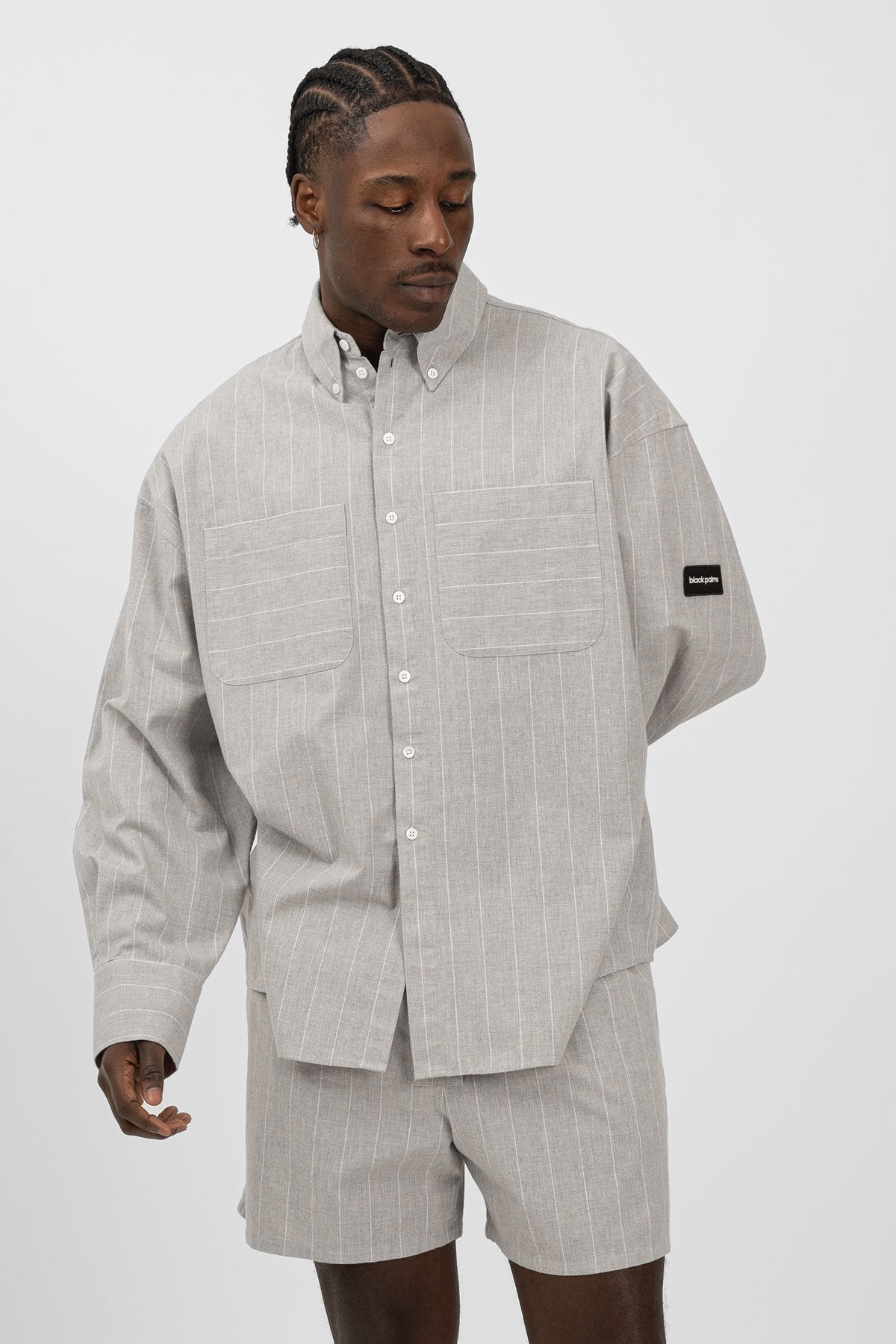 BRINO Shirt Light Grey Striped