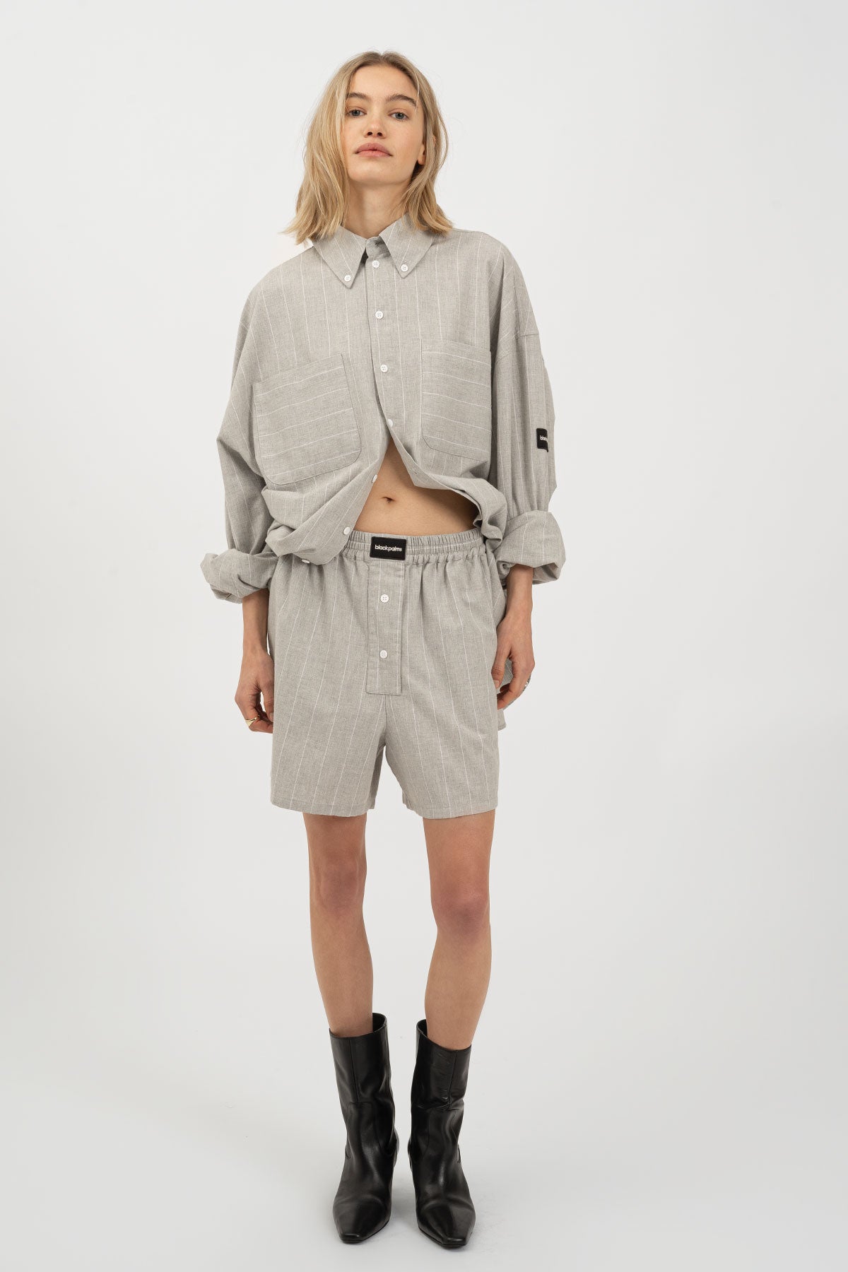 BRINO Shorts Light Grey Striped