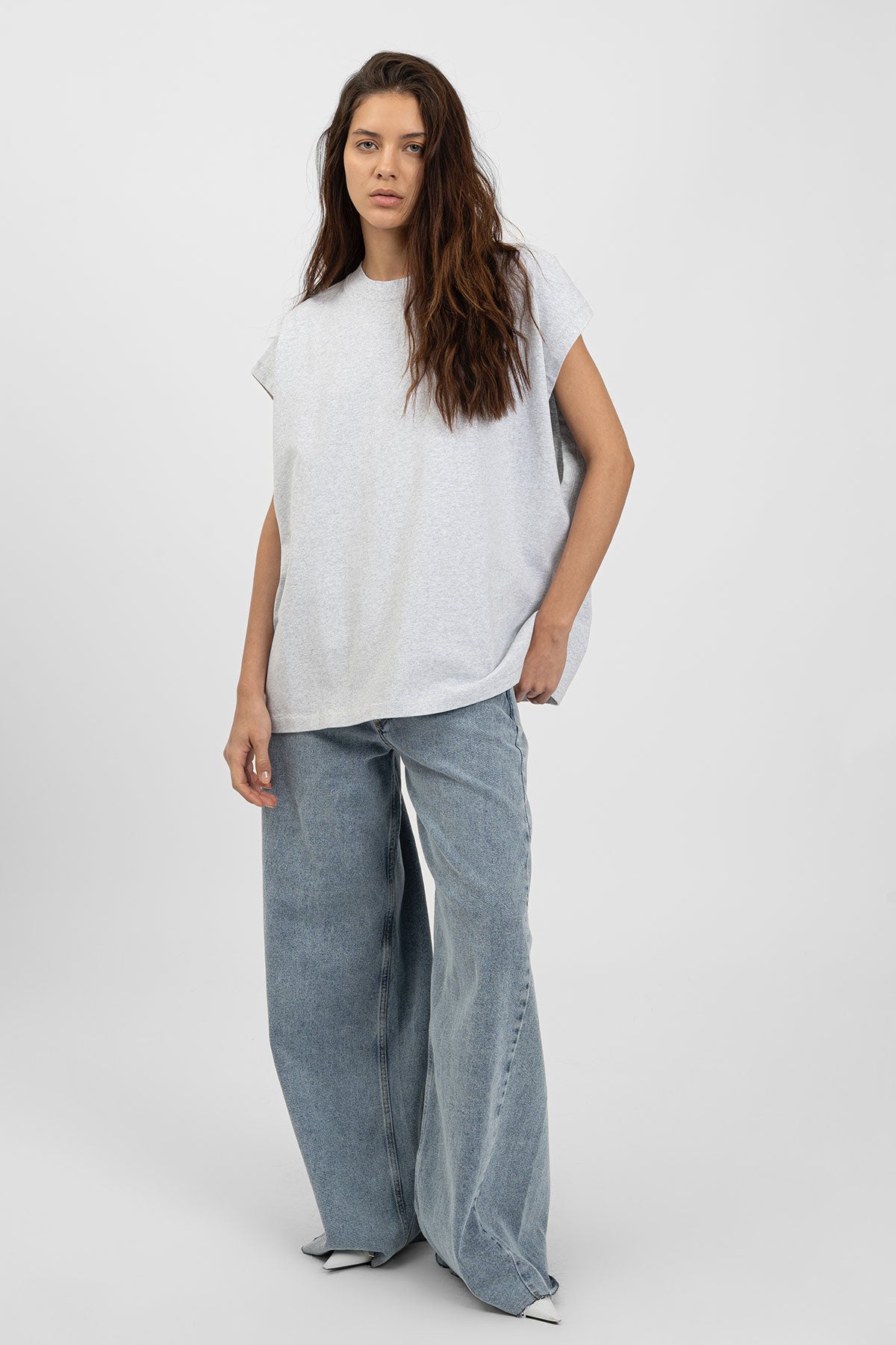 IDEASWAM SLEEVELESS TEE (GREY) イデアスワム Ｍ bp HEAVY 013 Sleeveless Tee Grey
