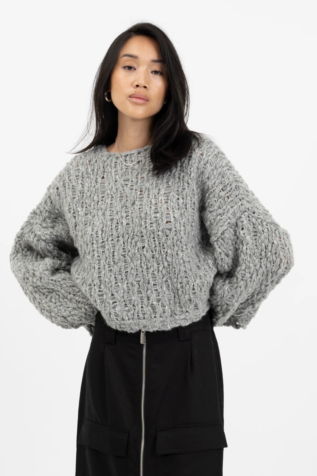 STEPHL Cropped Sweater Grey