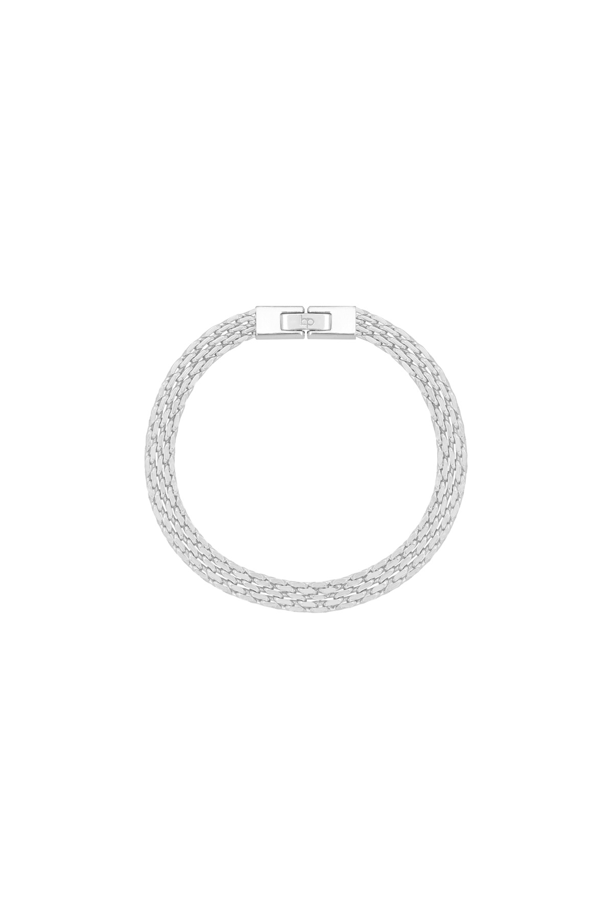 Produktbild von etwas breiterem Gliederarmband in Silber.