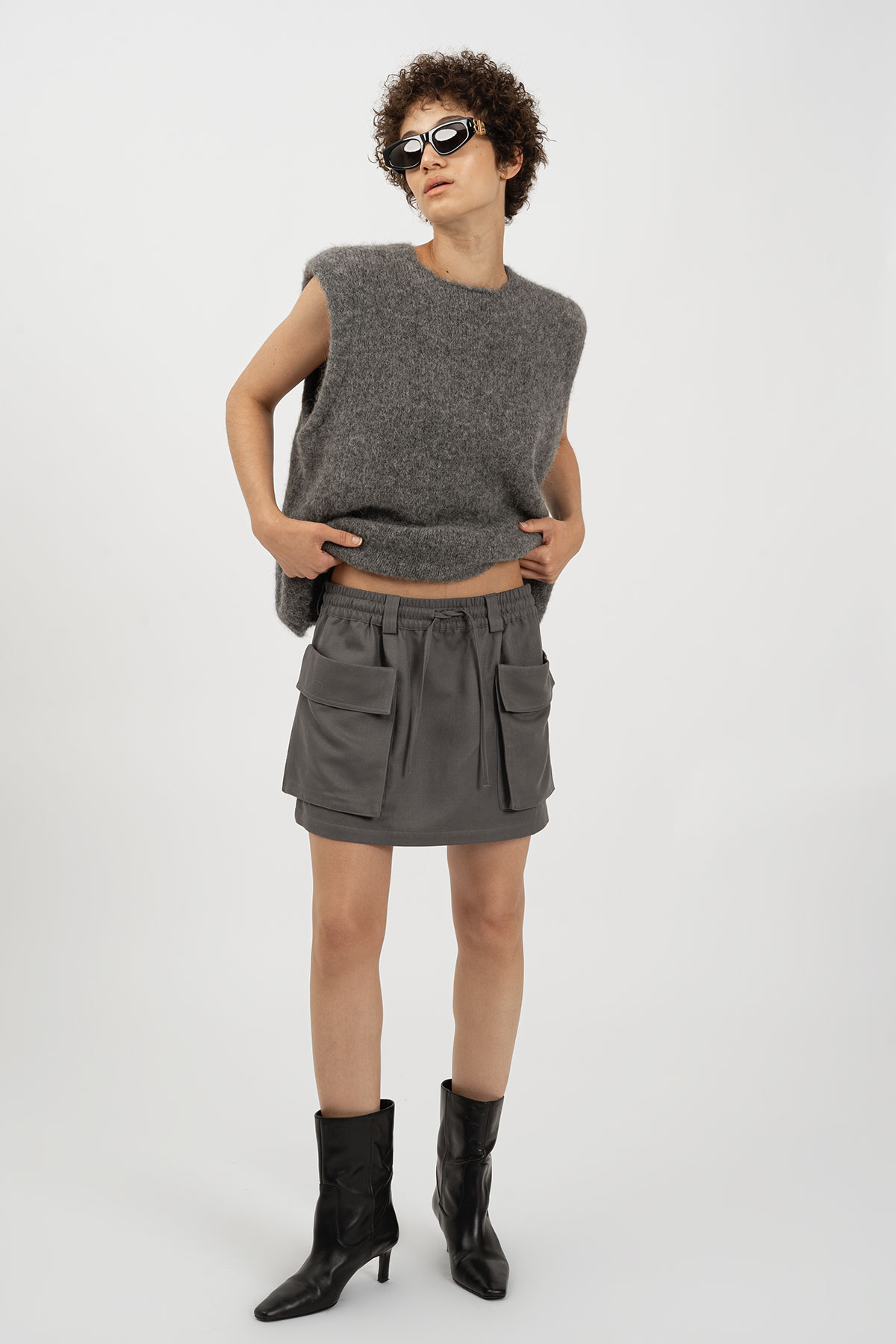 BOBBY Mini Skirt Dark Grey